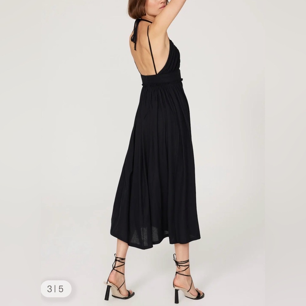 Ulla Johnson Freya Cutout Cotton Jersey Black Midi Dress - Picture 12 of 14
